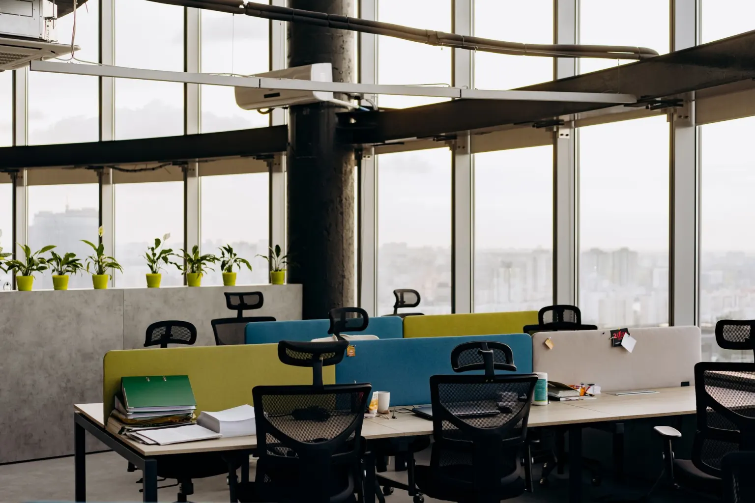 Modern open-plan commercial workplace interior