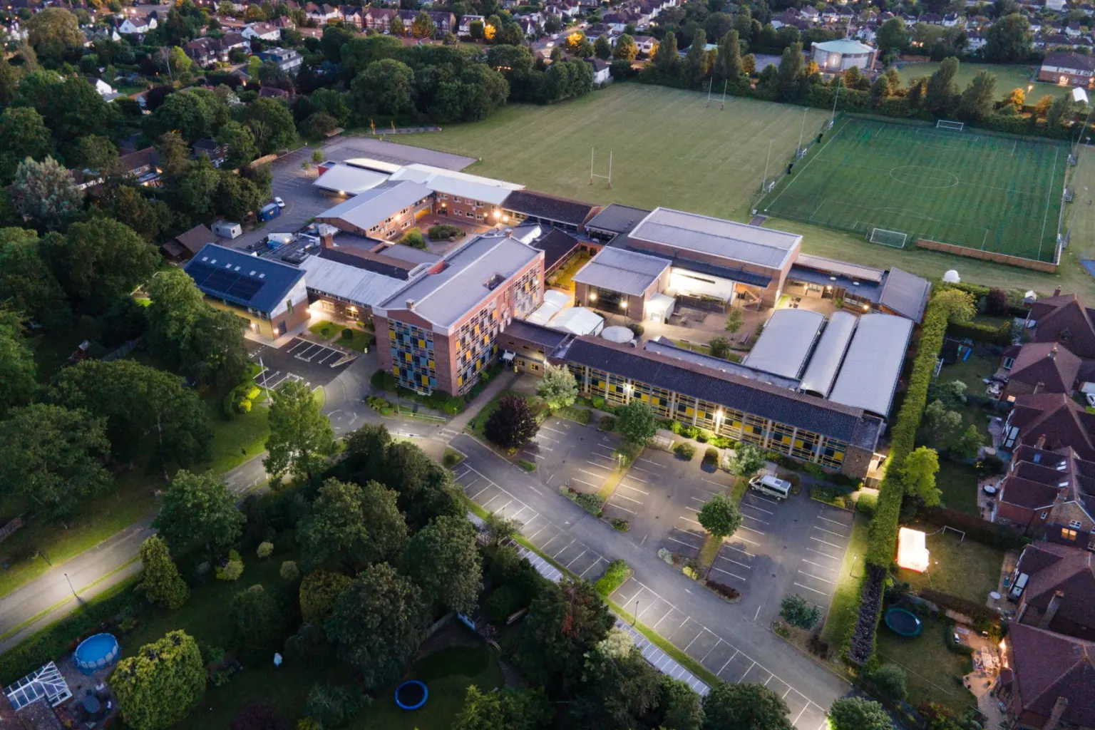 School campus in Surrey, England