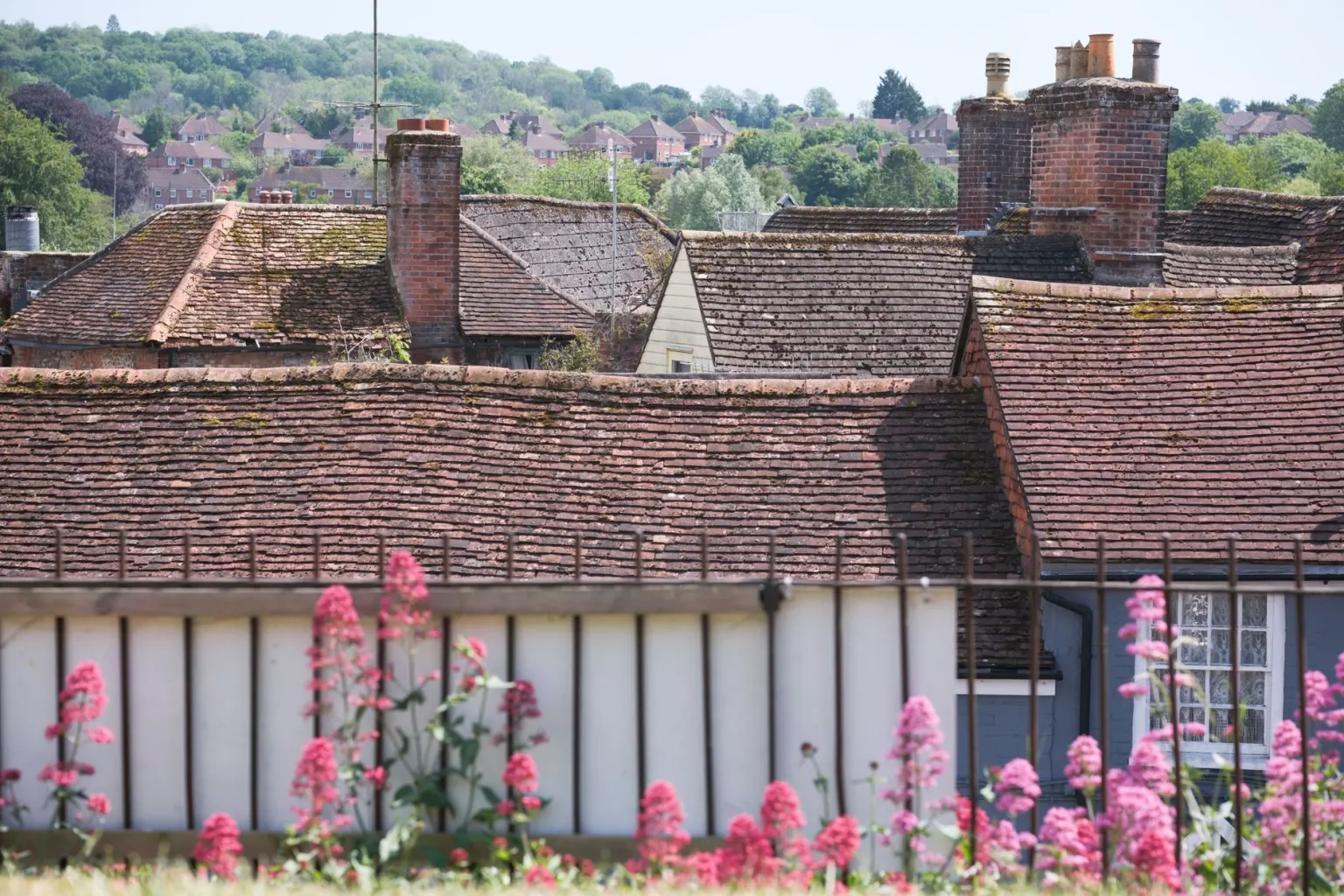 Traditional tiled roofs in Marlborough, England